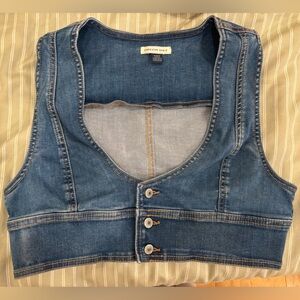 American Eagle Outfitters women’s Blue Denim Vest Penny Lane 70s style